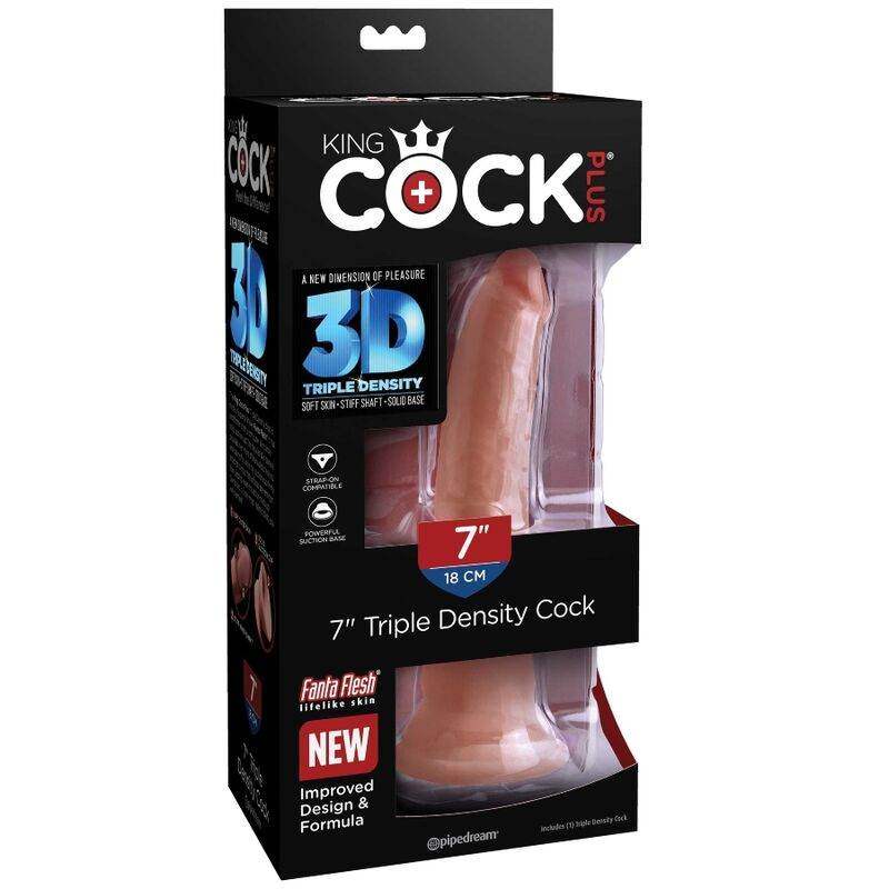 KING COCK - PLUS 3D TRIPLE DENSITY DILDO 18 CM - Vanelion Paradise