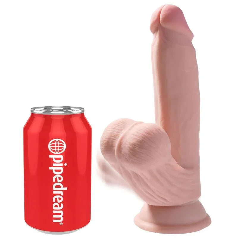 KING COCK - PLUS 3D DILDO SWINGING BALLS 15.2 CM HELLE HAUT - Vanelion Paradise