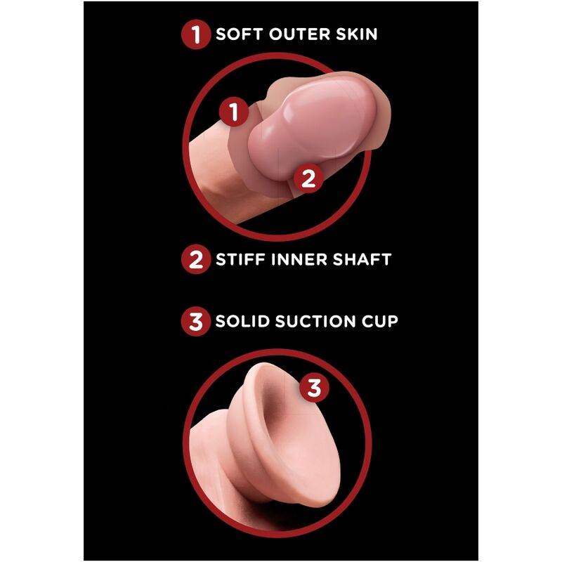 KING COCK - PLUS 3D DILDO SWINGING BALLS 15.2 CM - Vanelion Paradise
