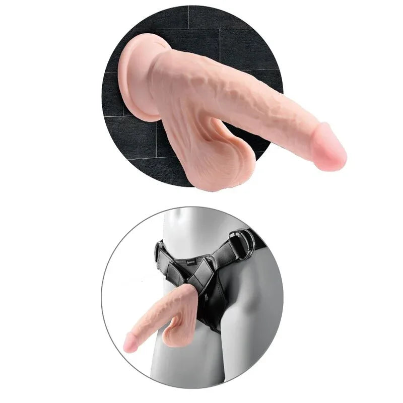KING COCK - PLUS 3D DILDO SWINGING BALLS 20.3 CM - Vanelion Paradise