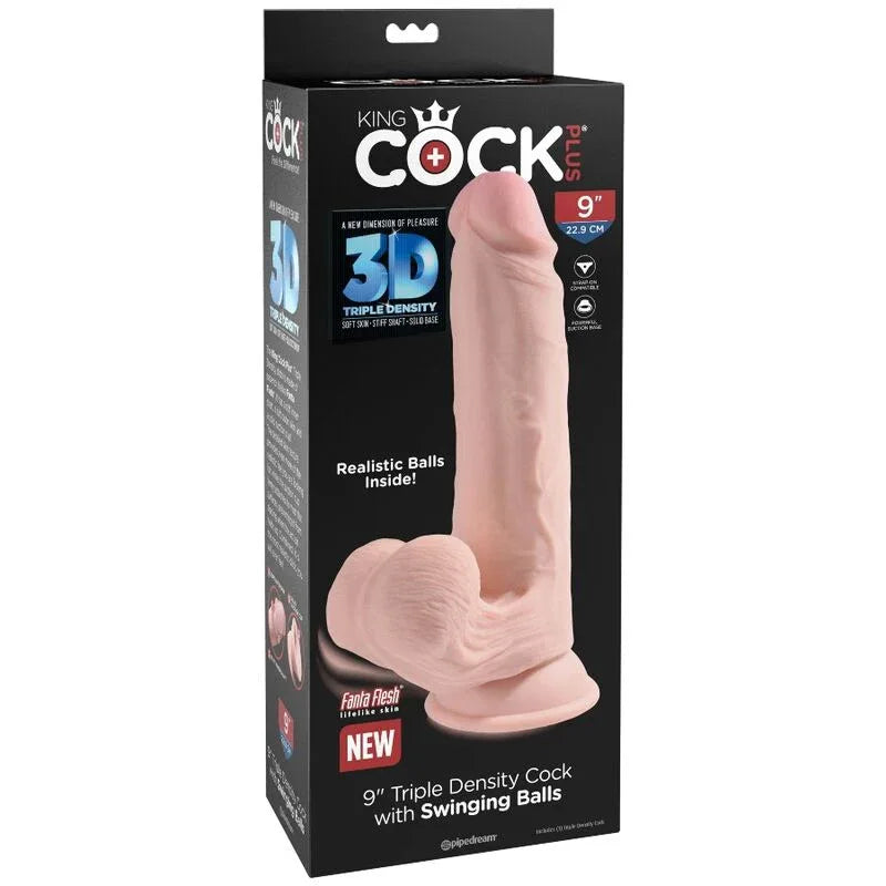 KING COCK - PLUS 3D DILDO SWINGING BALLS 20.3 CM - Vanelion Paradise