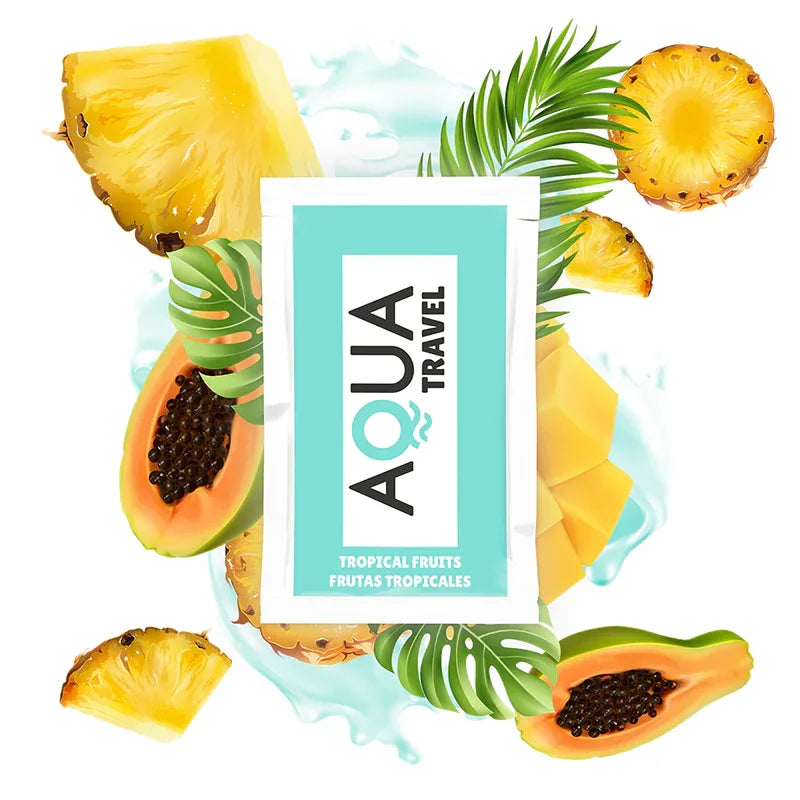 AQUA TRAVEL - SCHMIERMITTEL AUF WASSERBASIS MIT TROPISCHEM FRUCHTGESCHMACK 6 ML - Vanelion Paradise