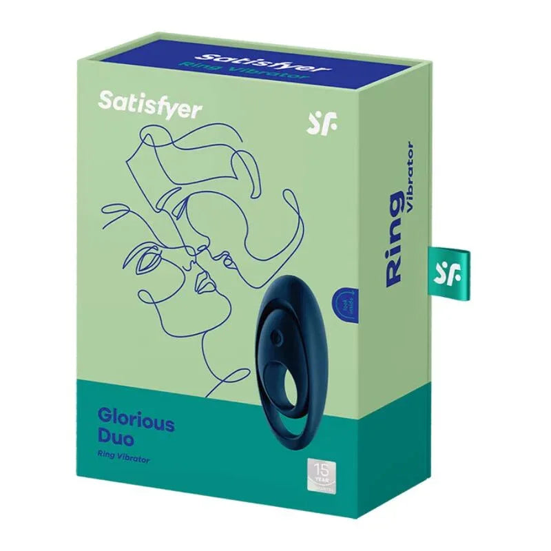 SATISFYER - GLORIOUS DUO RING VIBRATOR BLAU - Vanelion Paradise