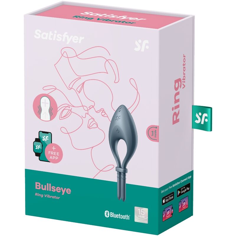 SATISFYER - BULLSEYE RING VIBRATOR APP GRAU