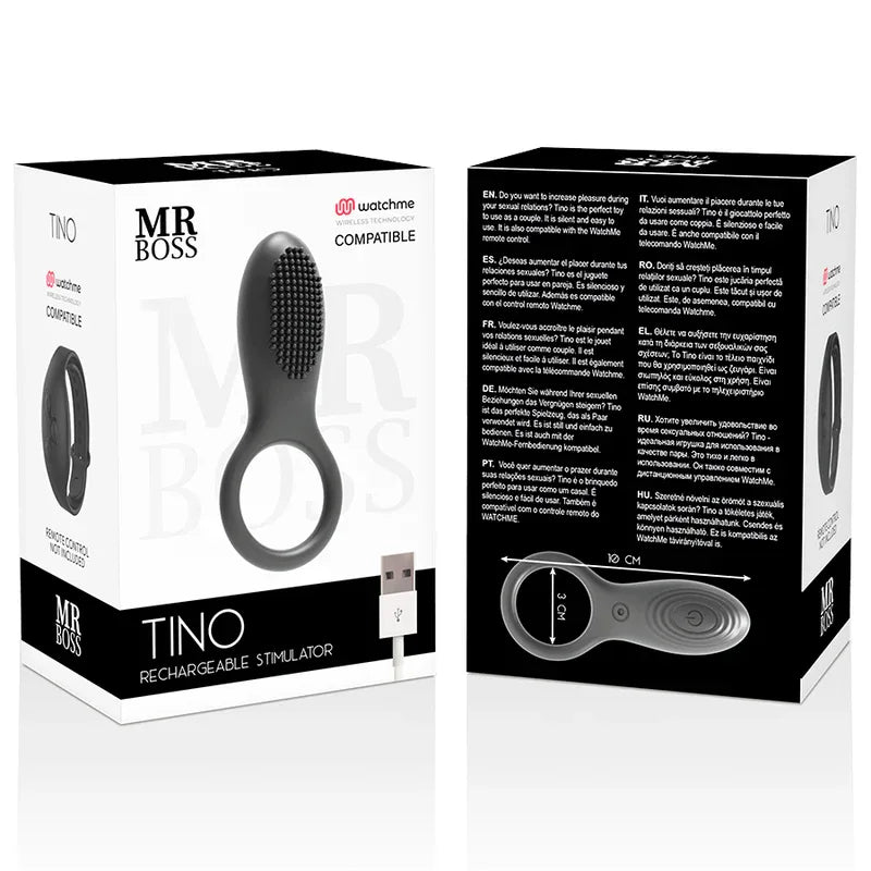 MR BOSS TINO Stimulatorring – Vibrationsring für Paare, USB - Vanelion Paradise
