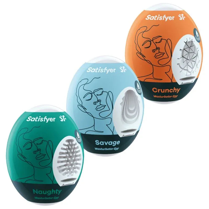 SATISFYER - 3 MASTURBATOR EIER NAUGHTY, SAVAGE & CRUNCHY - Vanelion Paradise