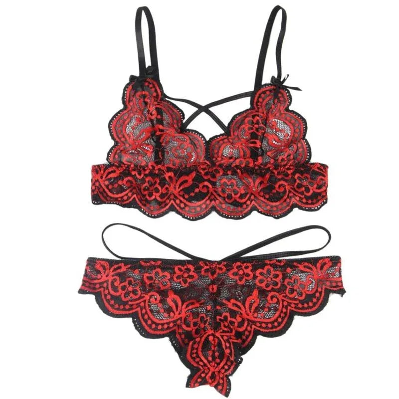 SUBBLIME - SET ZWEITEILIGES SET SPITZENOBERTEIL UND HÖSCHEN S/M - Vanelion Paradise