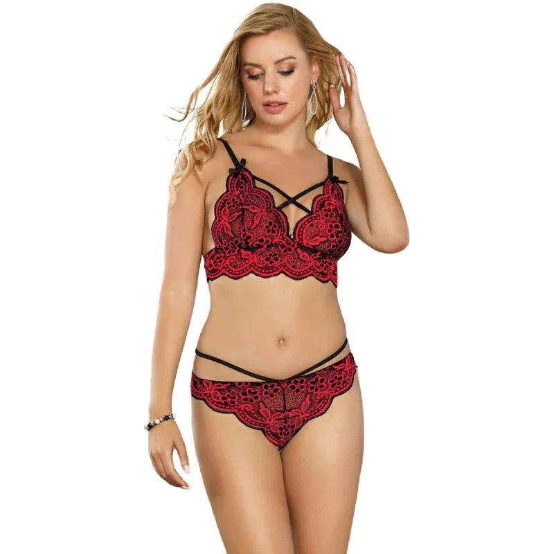 SUBBLIME - SET ZWEITEILIGES SET SPITZENOBERTEIL UND HÖSCHEN S/M - Vanelion Paradise