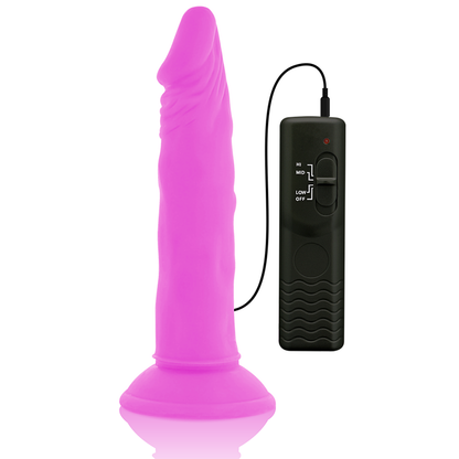 DIVERSIA - FLEXIBLER VIBRIERENDER DILDO LILA 23 CM -O- 4.3 CM