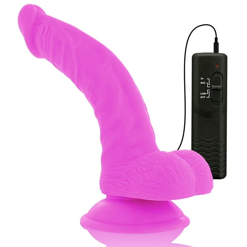 DIVERSIA - FLEXIBLER VIBRIERENDER DILDO LILA 21.5 CM -O- 4.5 CM - Vanelion Paradise