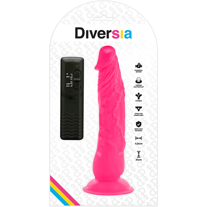 DIVERSIA - FLEXIBLER VIBRIERENDER DILDO ROSA 21 CM -O- 4.9 CM