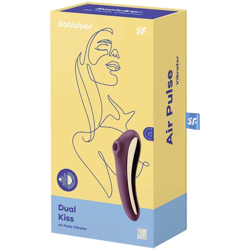 SATISFYER - DUAL KISS AIR PULSE VIBRATOR WEINROT - Vanelion Paradise