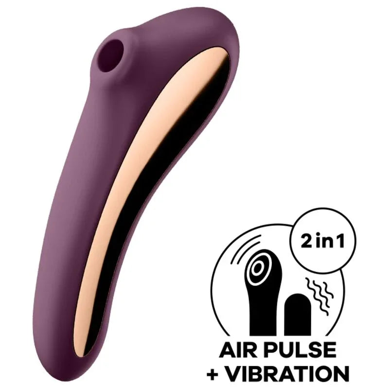 SATISFYER - DUAL KISS AIR PULSE VIBRATOR WEINROT - Vanelion Paradise