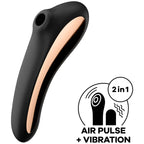 SATISFYER - DUAL KISS AIR PULSE VIBRATOR SCHWARZ - Vanelion Paradise
