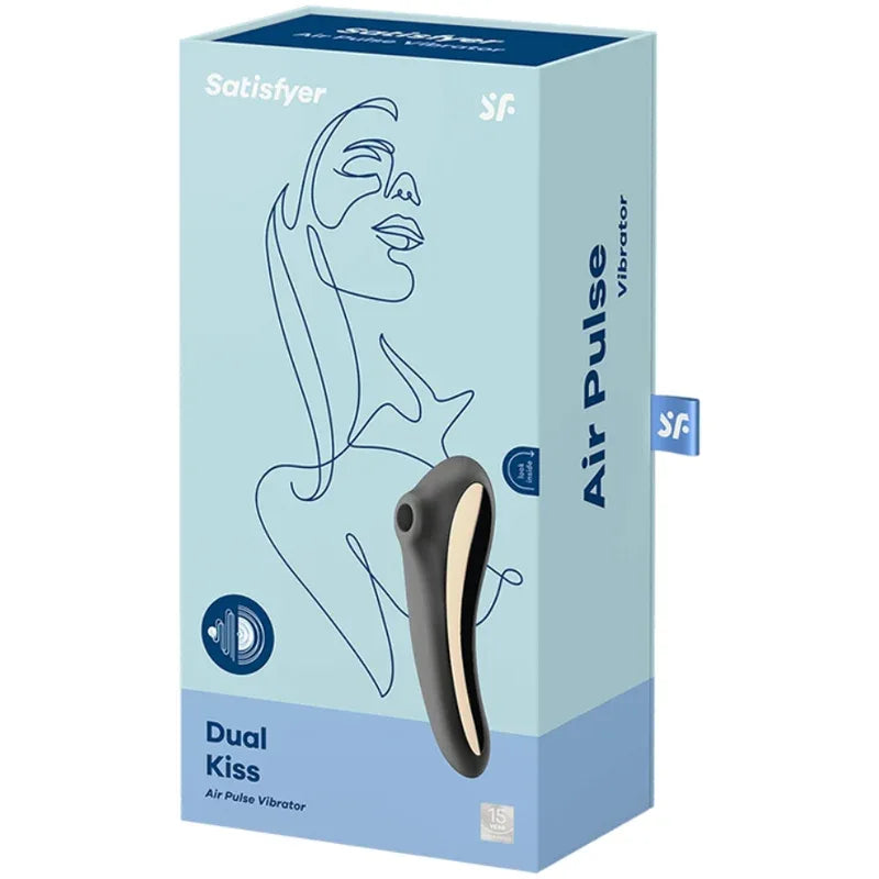 SATISFYER - DUAL KISS AIR PULSE VIBRATOR SCHWARZ - Vanelion Paradise