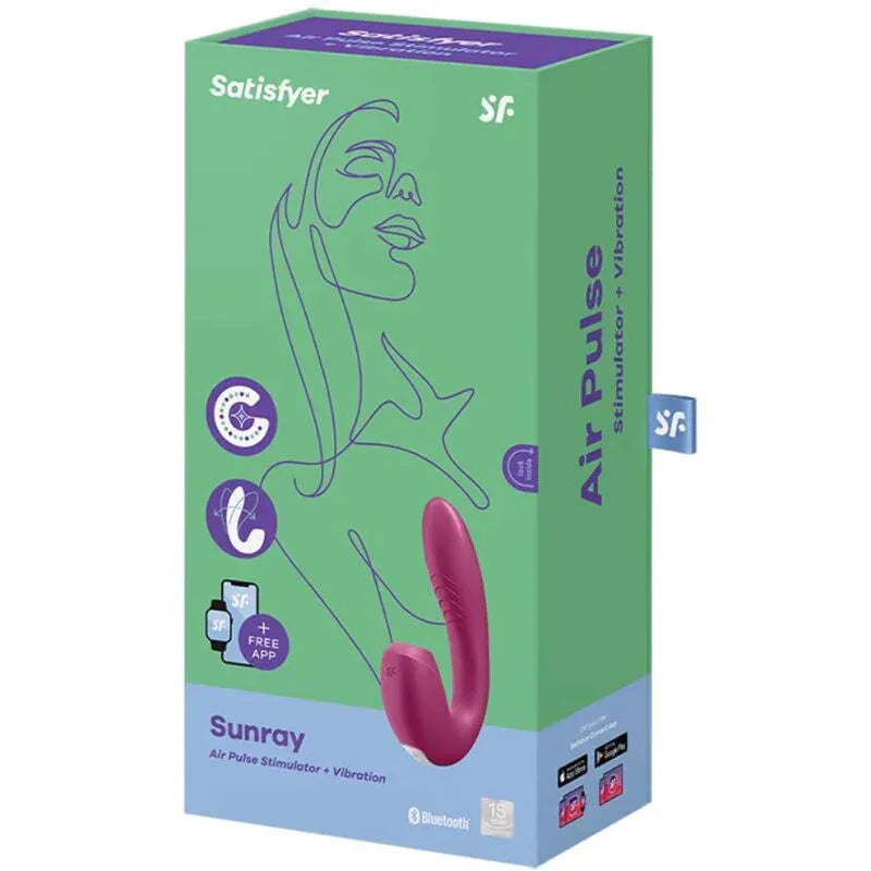 SATISFYER - SUNRAY STIMULATOR UND VIBRATOR APP ROT - Vanelion Paradise