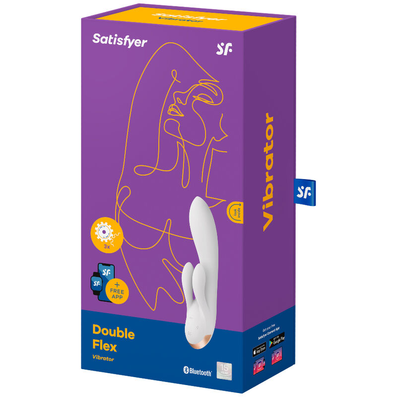 SATISFYER - DOUBLE FLEX VIBRATOR APP WEISS