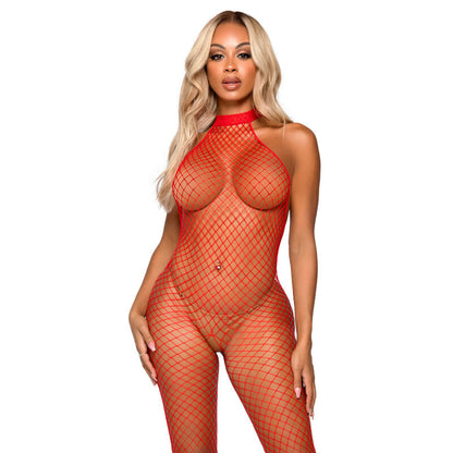 LEG AVENUE - LE FRIVOLE BODYSTOCKING - RACER-HALS, EINE GRÖSSE - SCHWARZ