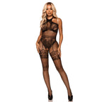 LEG AVENUE - NET HALTER BODYSTOCKING EINE GRÖSSE - SCHWARZ - Vanelion Paradise