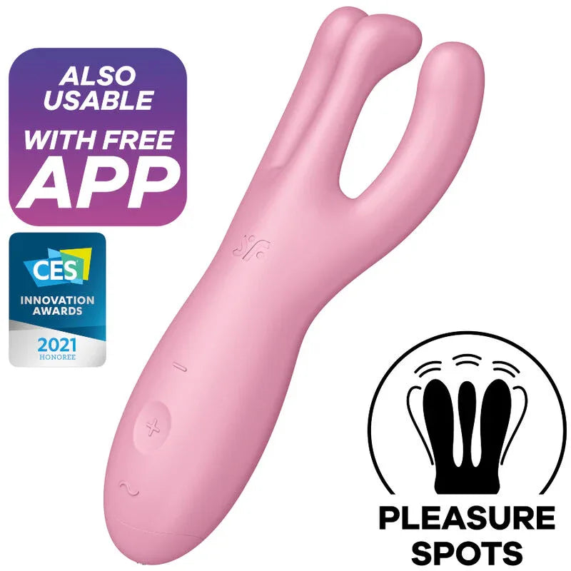 SATISFYER - THREESOME 4 VIBRATORAPP ROSA - Vanelion Paradise