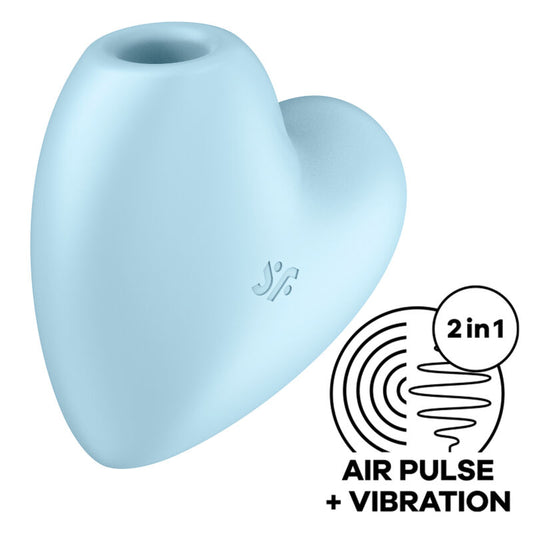 SATISFYER - CUTIE HEART AIR PULSE STIMULATOR & VIBRATOR BLAU