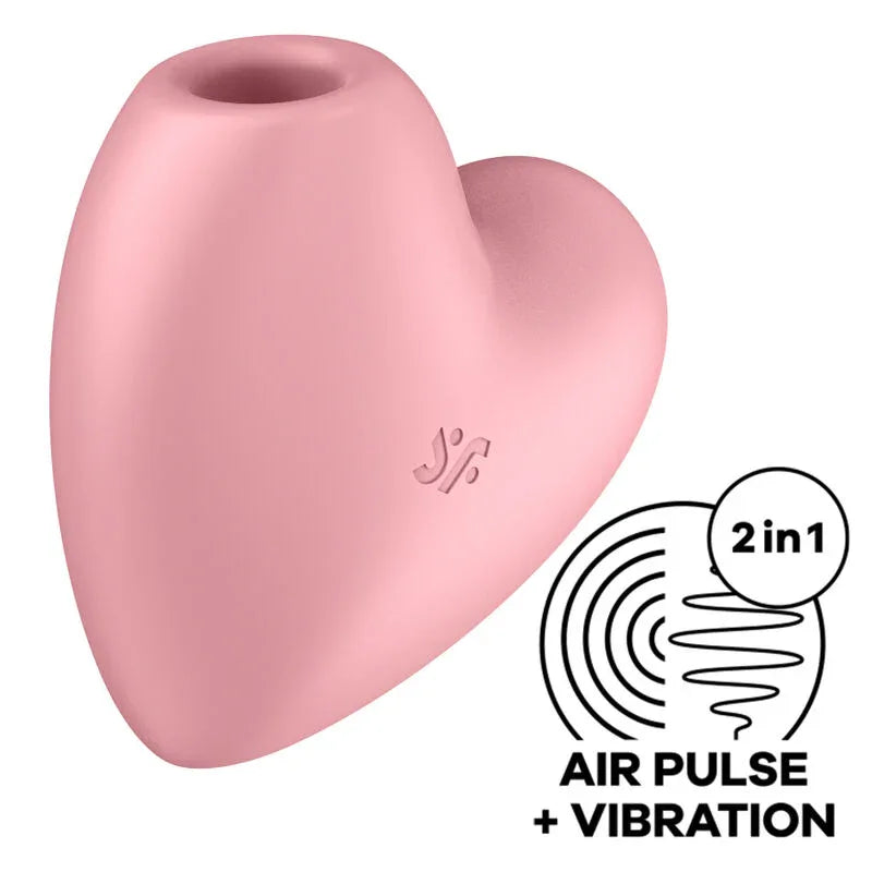 SATISFYER - CUTIE HEART AIR PULSE STIMULATOR & VIBRATOR - Vanelion Paradise