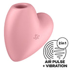 SATISFYER - CUTIE HEART AIR PULSE STIMULATOR & VIBRATOR ROSA
