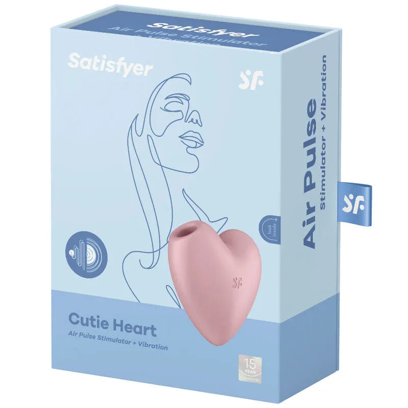 SATISFYER - CUTIE HEART AIR PULSE STIMULATOR & VIBRATOR - Vanelion Paradise