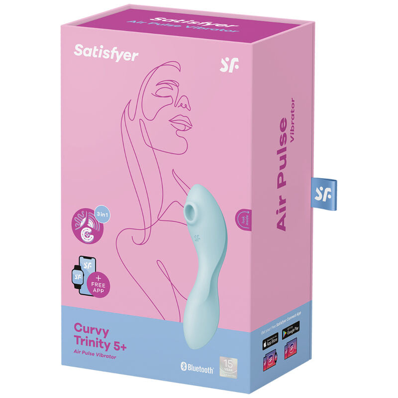 SATISFYER - CURVY TRINITY 5 AIR PULSE STIMULATOR & VIBRATOR APP WEISS