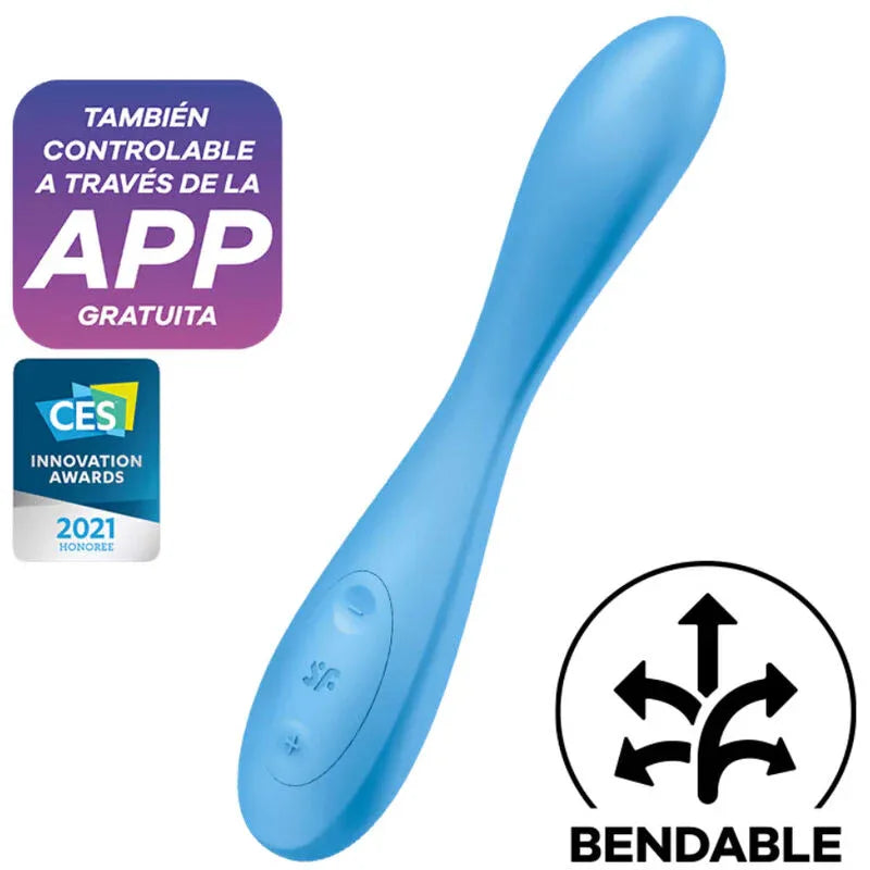 SATISFYER - G-SPOT FLEX 4+ MULTI VIBRATOR APP BLAU - Vanelion Paradise
