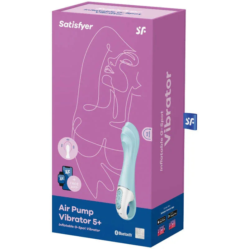 SATISFYER - AIR PUMP VIBRATOR 5+ AUFBLASBARE G-SPOT-VIBRATOR-APP BLAU - Vanelion Paradise