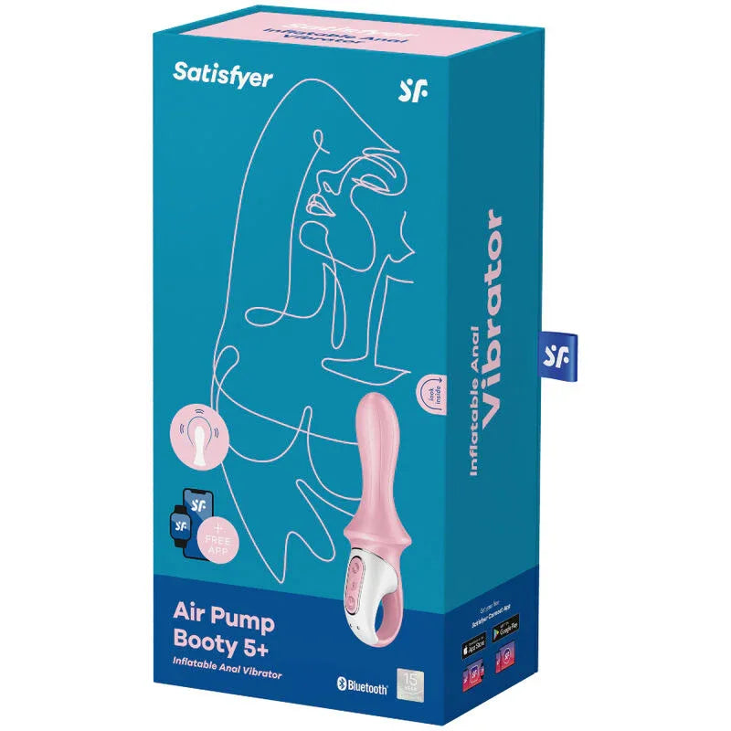 SATISFYER - AIR PUMP BOOTY 5+ AUFBLASBARER ANALVIBRATOR ROSA - Vanelion Paradise