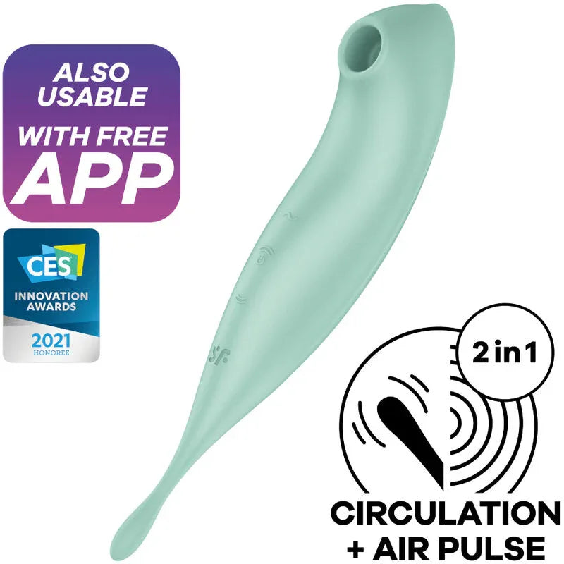 SATISFYER - TWIRLING PRO+ AIR PULSE STIMULATOR & VIBRATOR APP ROT - Vanelion Paradise
