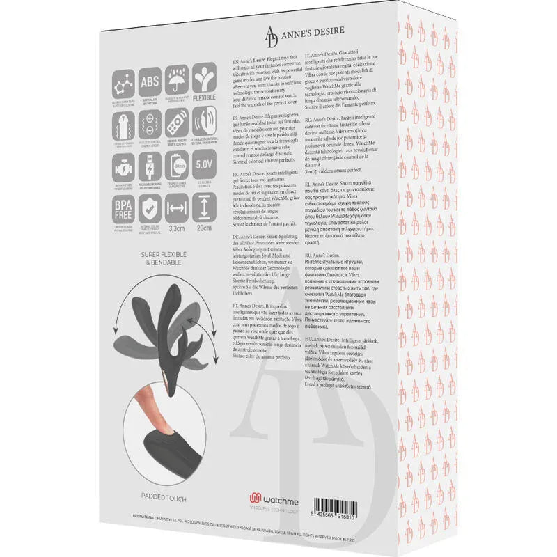 ANNE’S DESIRE Rabbit mit WATCHME-Uhr – App & Fernbedienung, schwarz - Vanelion Paradise