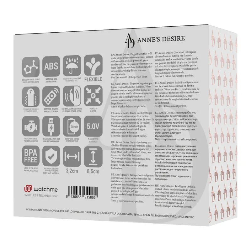 ANNE'S DESIRE - DUAL PLEASURE TECNOLOG A WATCHME SCHWARZ/GOLD - Vanelion Paradise