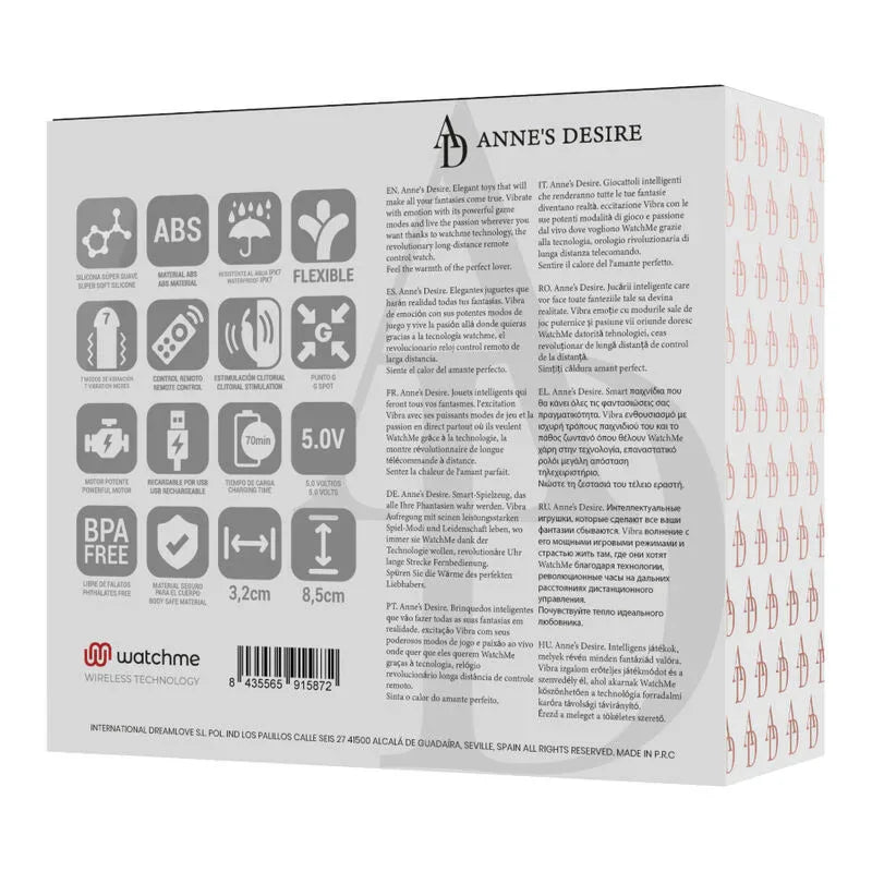 ANNE'S DESIRE - DUAL PLEASURE TECNOLOG A WATCHME BLACK - Vanelion Paradise