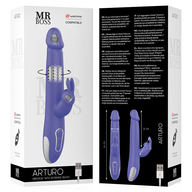 MR BOSS - ARTURO VIBRATOR & ROTATOR KOMPATIBEL MIT WATCHME WIRELESS TECHNOLOGY