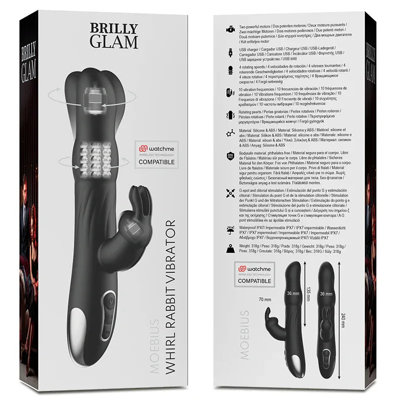 BRILLY GLAM- MOEBIUS RABBIT VIBRATOR & ROTATOR KOMPATIBEL MIT WATCHME WIRELESS TECHNOLOGY - Vanelion Paradise