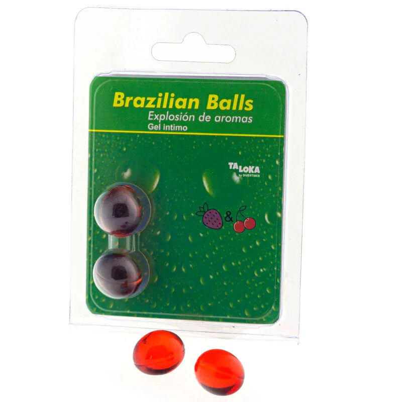 TALOKA - 2 BRASILIANISCHE KUGELN, ERDBEERE & KIRSCH-INTIM-GEL - Vanelion Paradise
