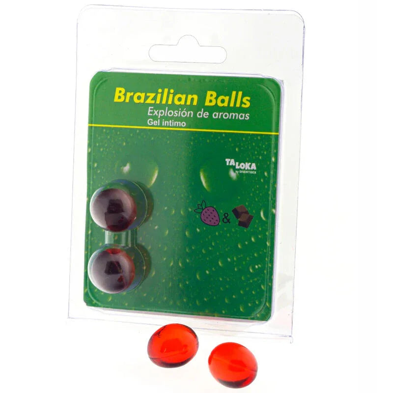 TALOKA - 2 BRASILIANISCHE KUGELN, ERDBEERE UND SCHOKOLADE, INTIMGEL - Vanelion Paradise
