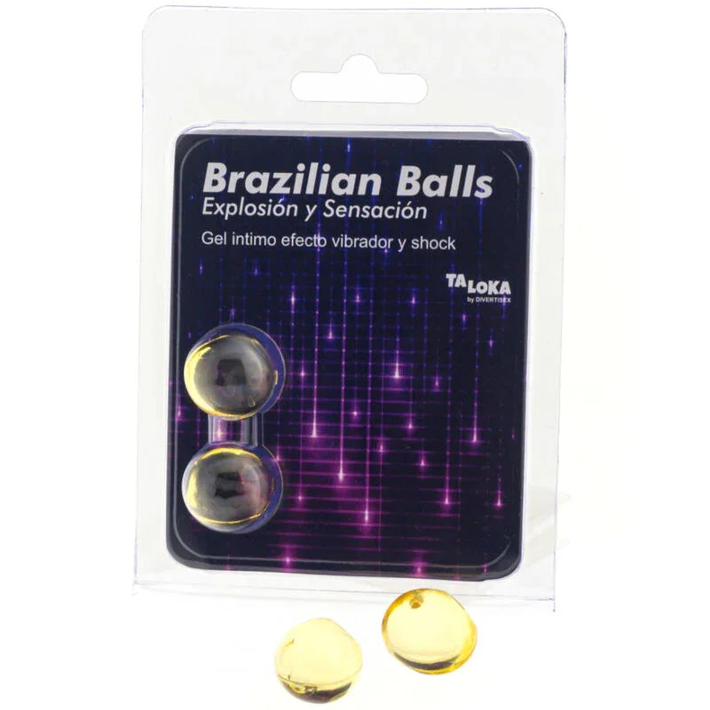 TALOKA - 2 BRASILIANISCHE BLLE MIT VIBRATIONS- UND SCHOCKEFFEKT AUFREGENDES GEL - Vanelion Paradise