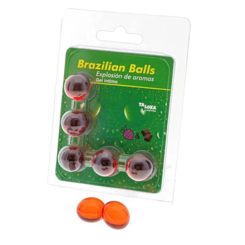 TALOKA - 5 BRASILIANISCHE KUGELN, ERDBEERE UND SCHOKOLADE, INTIMGEL - Vanelion Paradise