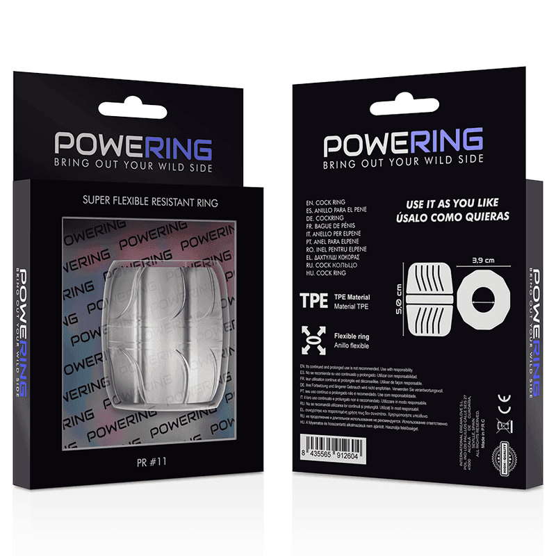 POWERING - SUPER FLEXIBLER UND WIDERSTANDSFÄHIGER PENISRING 5 CM PR11 KLAR - Vanelion Paradise