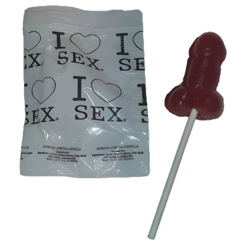 DIABLO PICANTE - ERDBEER- & KIRSCH-Süßigkeits-PENIS-LOLLIPOP - Vanelion Paradise