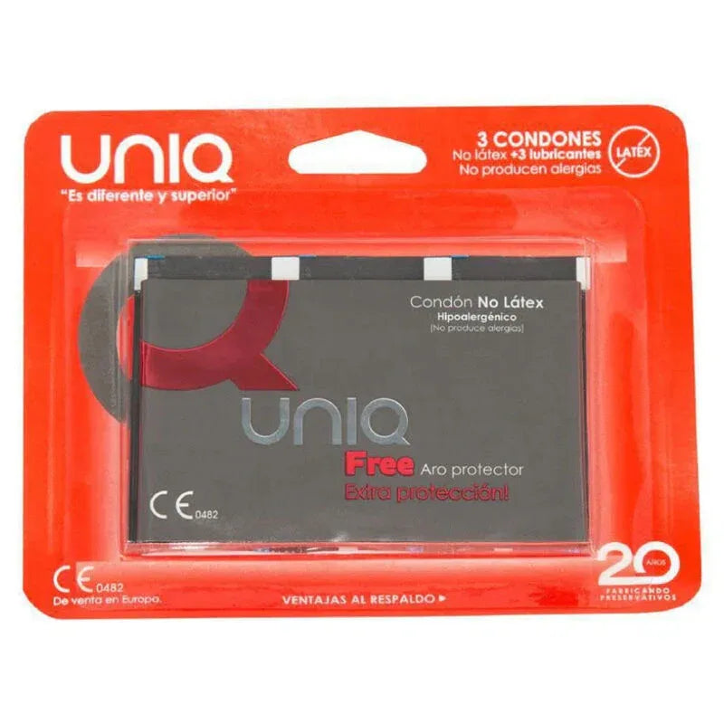 UNIQ Free Kondome (3 Stk) – Latexfrei mit Schutzring - Vanelion Paradise