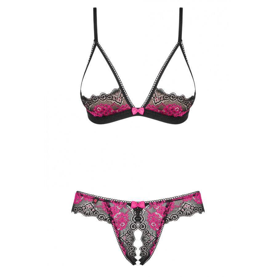 OBSESSIVE - TULIA BH & Tanga Ouvert L/XL - Vanelion Paradise