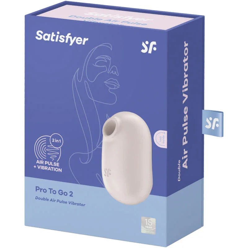 SATISFYER - PRO TO GO 2 DOPPELTER LUFTPULSSTIMULATOR & VIBRATOR VIOLETT - Vanelion Paradise