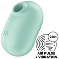 SATISFYER - PRO TO GO 2 DOPPELTER LUFTPULSSTIMULATOR & VIBRATOR GRÜN