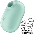 SATISFYER - PRO TO GO 2 DOPPELTER LUFTPULSSTIMULATOR & VIBRATOR GRÜN