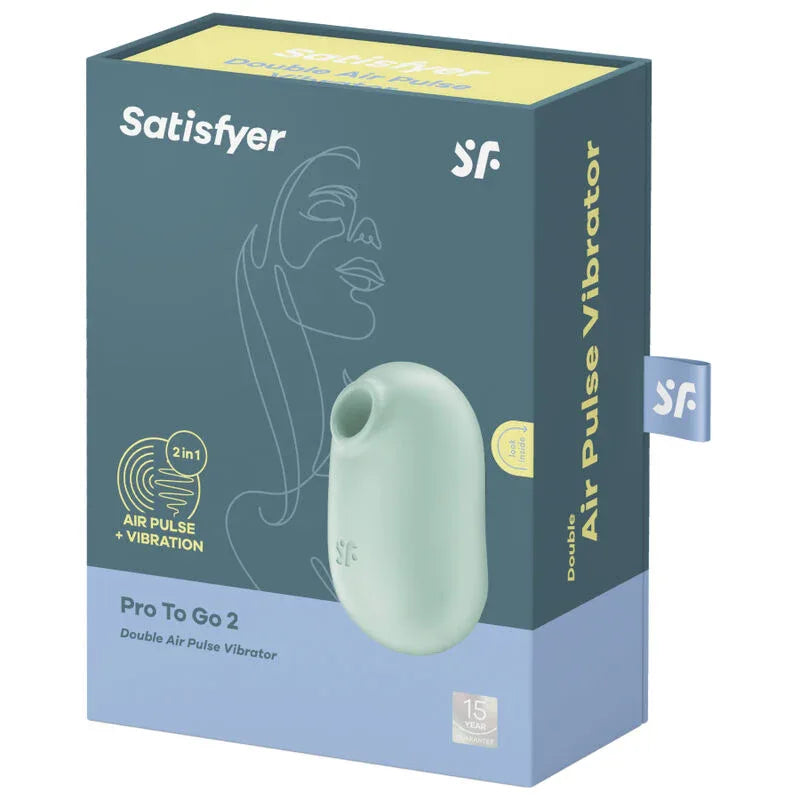 SATISFYER - PRO TO GO 2 DOPPELTER LUFTPULSSTIMULATOR & VIBRATOR VIOLETT - Vanelion Paradise